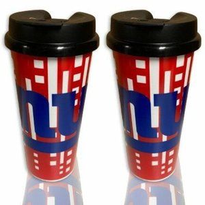 NFL NY Giants Blue Plastic Travel Cup, Pack of 2 | 16-Ounce